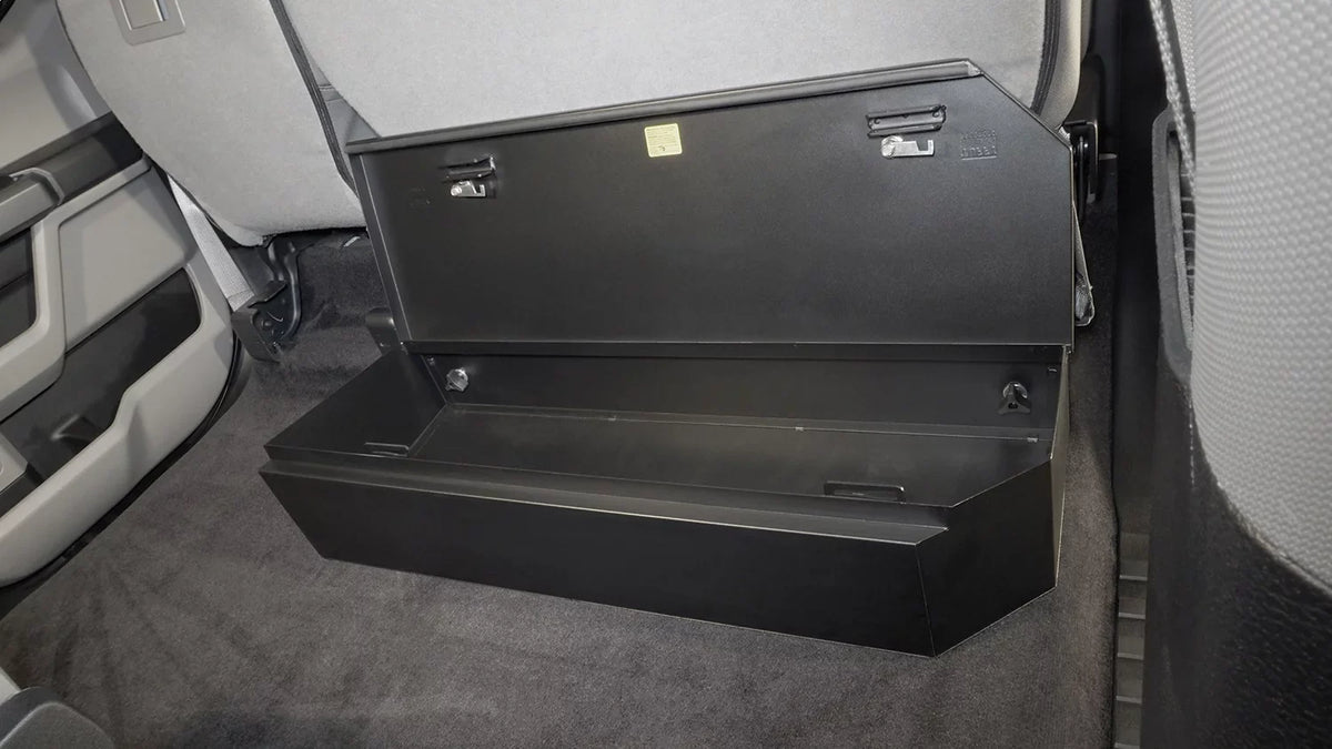 Tuffy Security Products 344-01 Under Seat Lockbox - 2/3 Length; dark; 2015-Current  F150 SuperCrew, 2017-Current  SuperDuty SuperCrew
