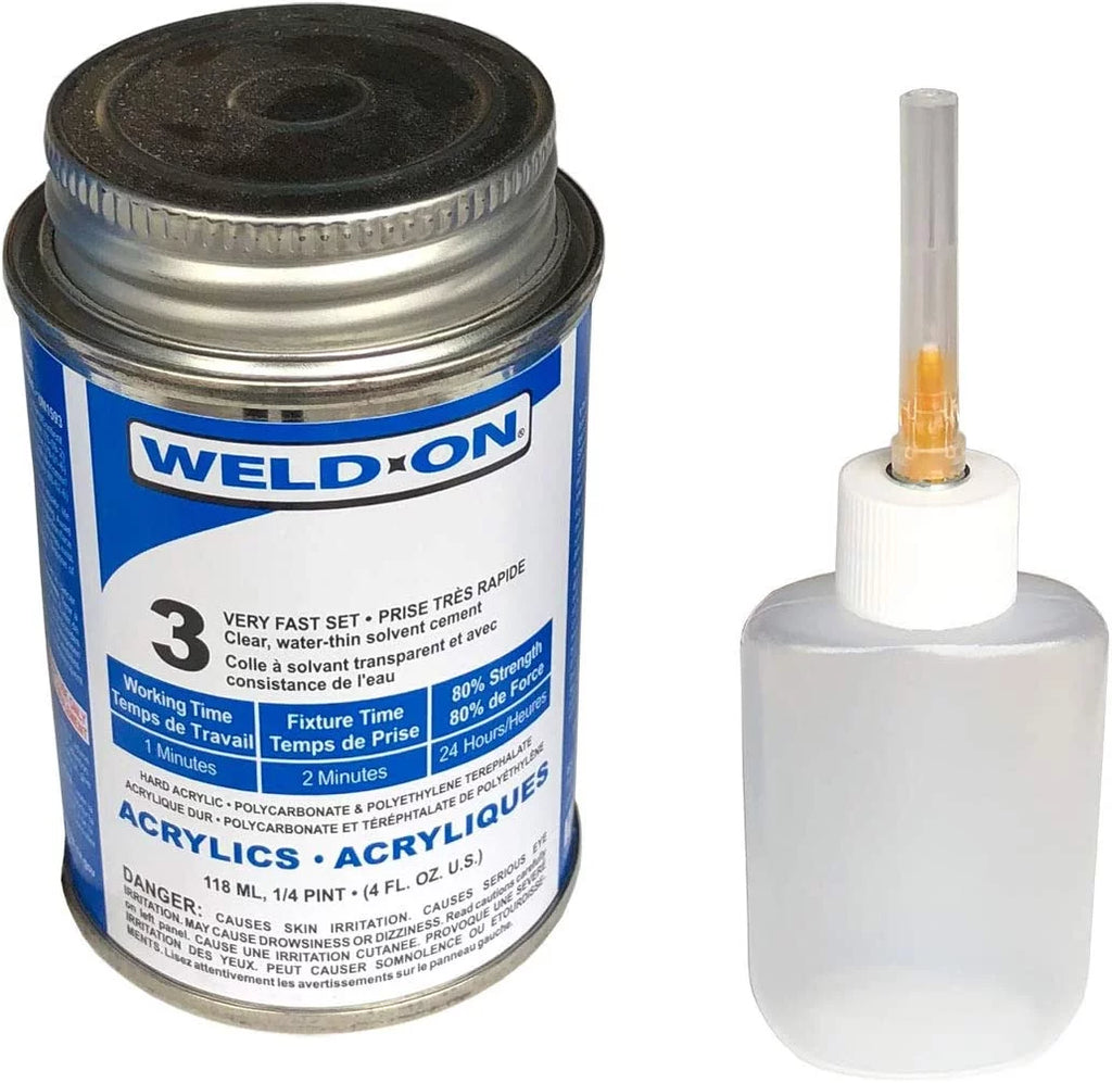 and Weld-On Applicator Bottle with Needle. SCIGRIP Weld-On #3 Adhesive, 4 oz