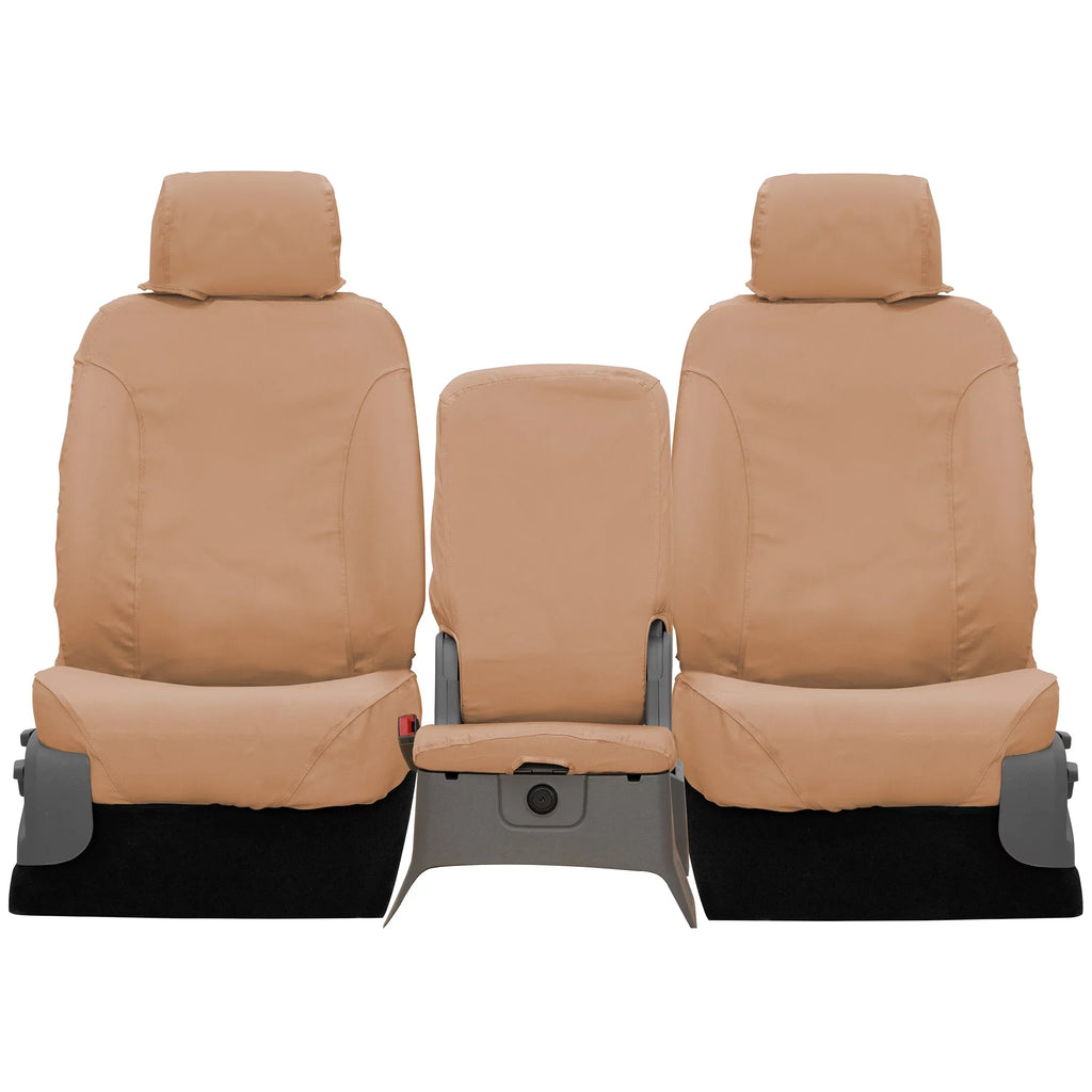 Covercraft SeatSaver Front Row Custom Fit Seat Cover for Select  F-150 Models - Polycotton (Tan) Fits select: 2013-2014  F150 SUPER CAB, 2011-2012  F150