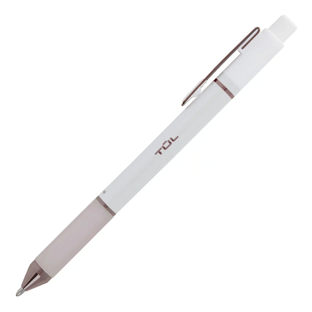 TUL® BP Series Retractable Ballpoint Pens, Medium Point, 1.0 mm, Pearl White Barrel, dark Ink, Pack Of 12 Pens