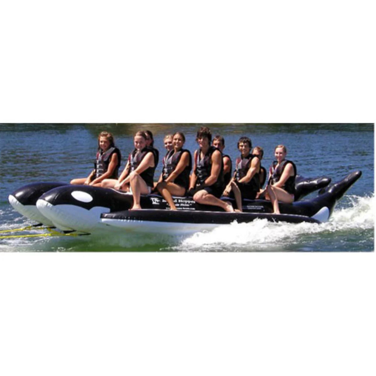 Island Hopper polyvinyl chloride-10-WR Whale Ride 18' Inflatable 10 Person Banana Water Sled