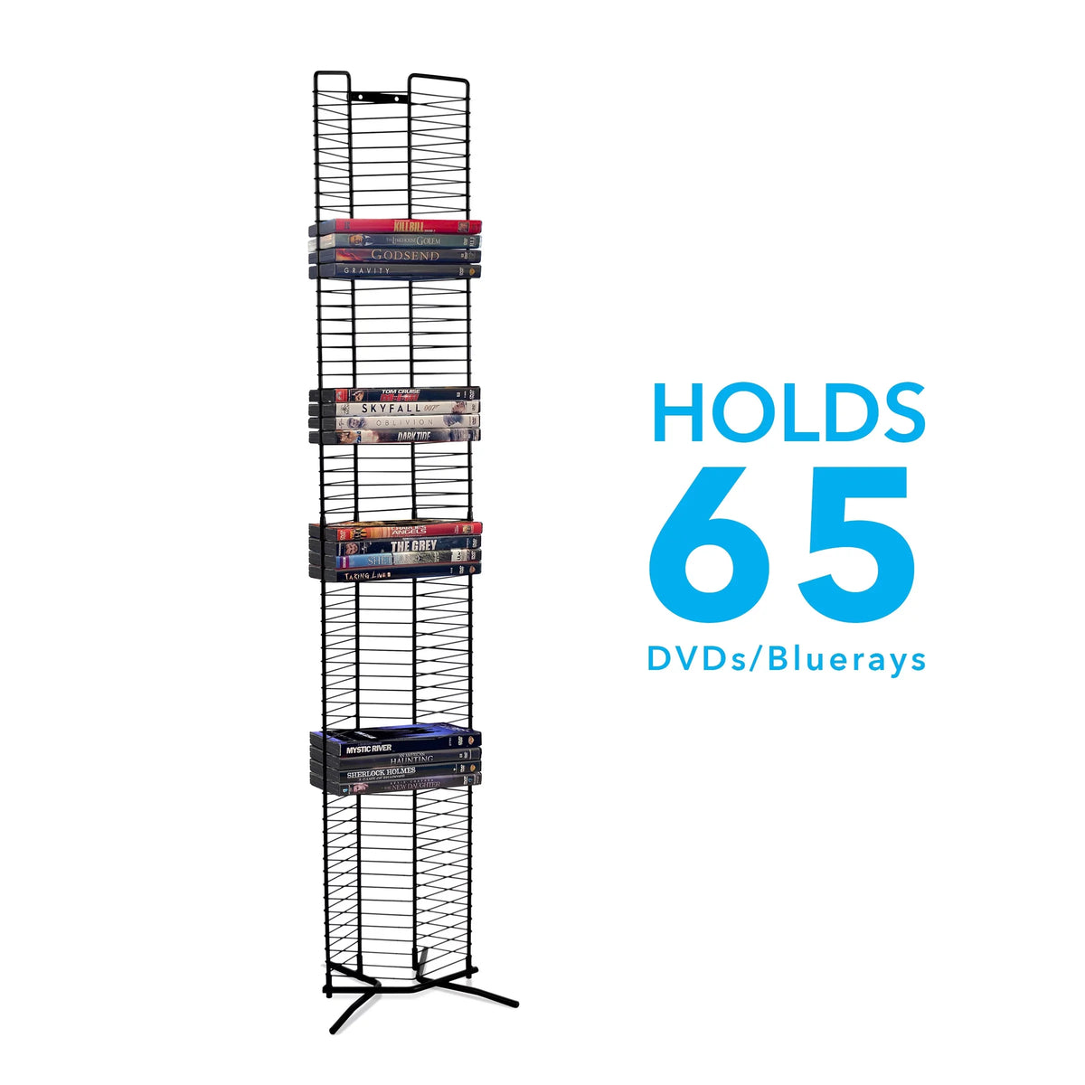 Atlantic Contemporary 65-Disc Onyx Heavy Guage Steel Media Storage Tower, ebony