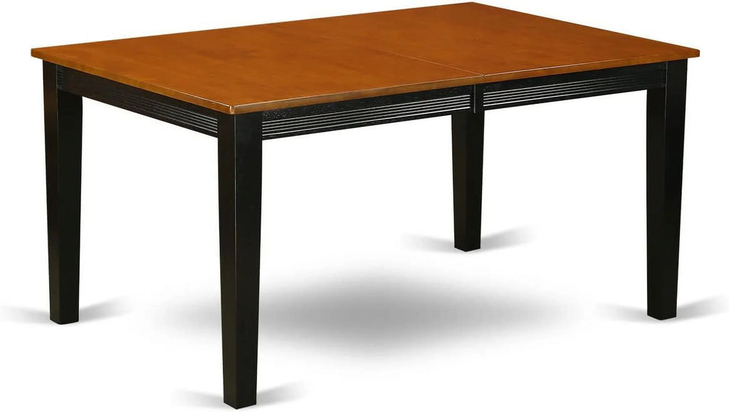 East West Furniture  Kitchen Table Set with One Quincy Dining Room Table & 4 Chairs - ebony & Cherry - 5 Piece