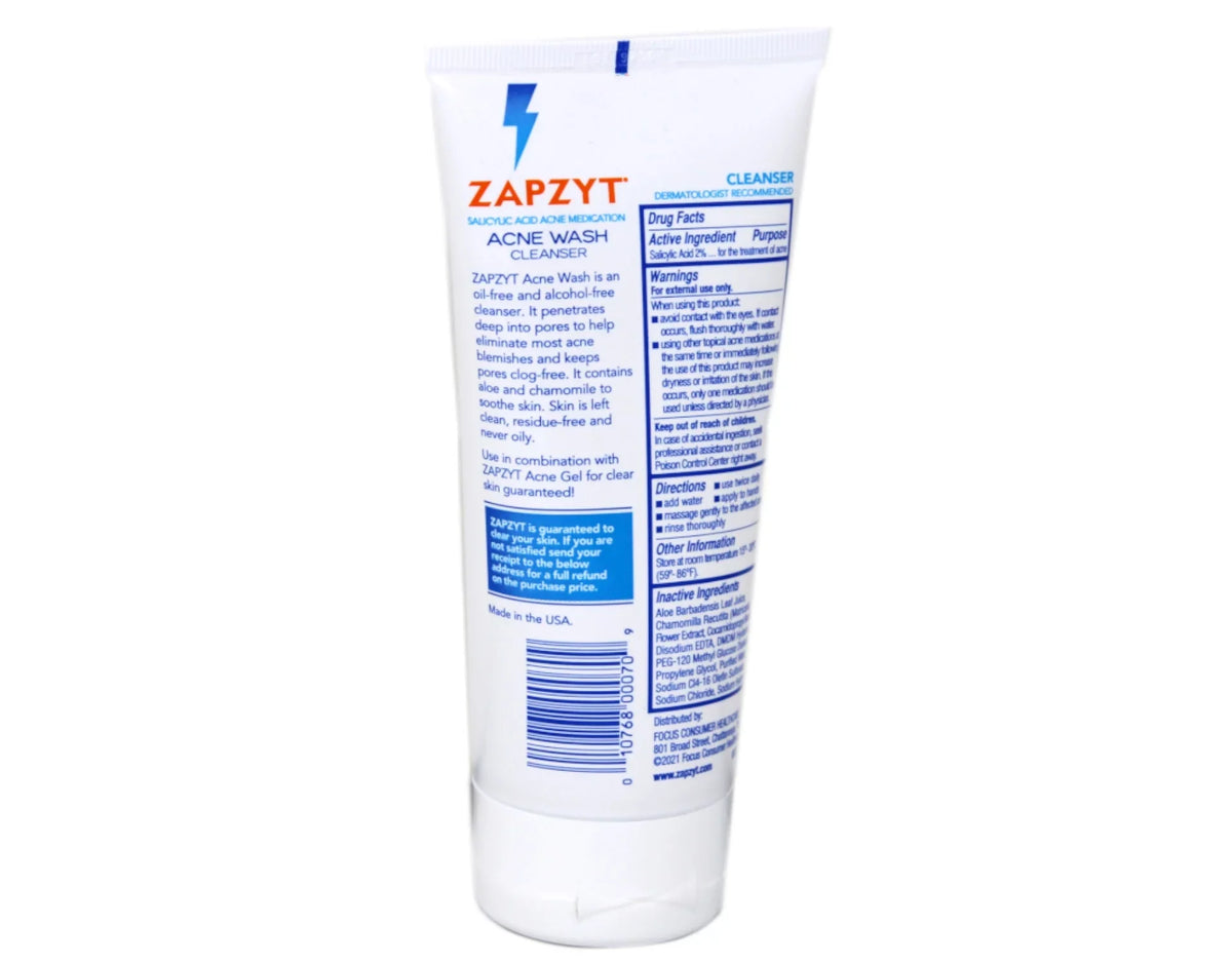 '- Pack of 6. Zapzyt Acne Wash Cleanser Oil Free, 6.25 Oz
