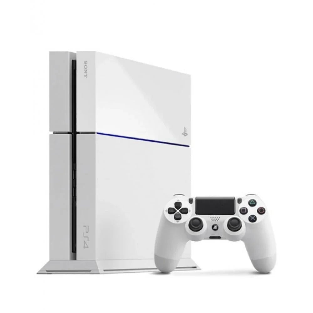 Pre-Owned  PlayStation 4 500GB Gaming Console White Headset 2 Controller with BOLT AXTION Cleaning Kit Bundle (Refurbished: Like New)