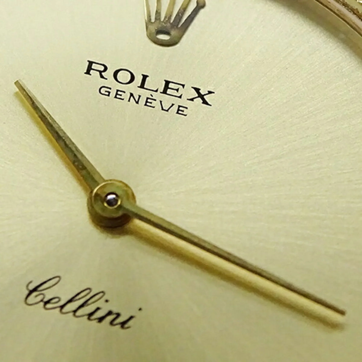 Pre-Owned Rolex Cellini 3831J Men's Watch, Hand-wound, 750YG, Leather, Gold, Polished (Fair)
