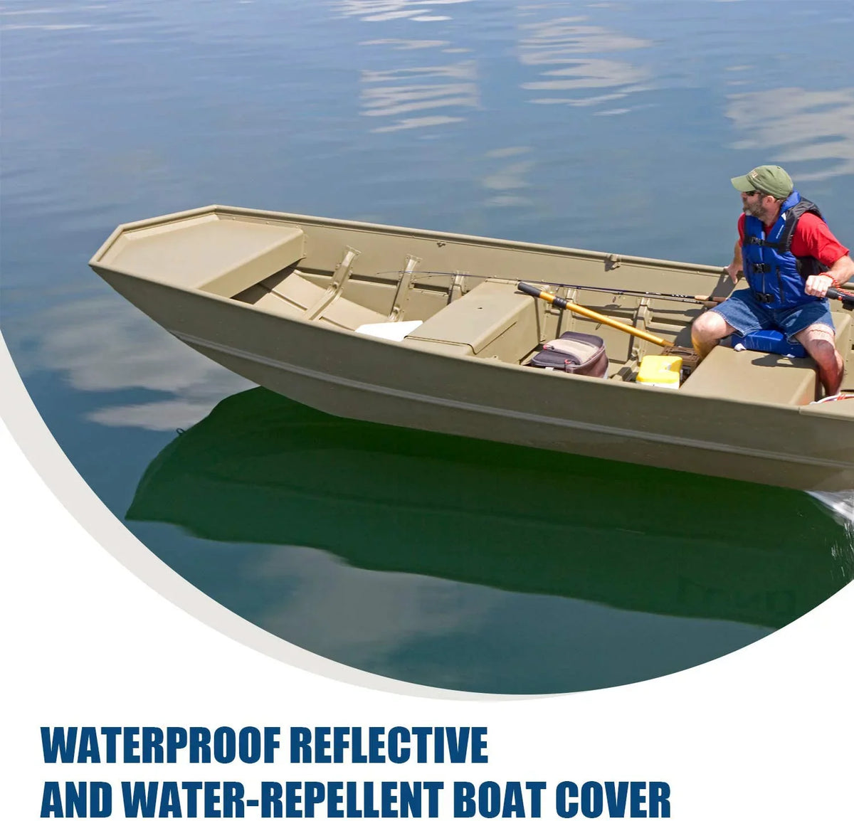 Goodsmann Jon Boat Covers Silvery Gray Water Resistant Trailerable 9921-0152-21( A, 12' L, 56"W )