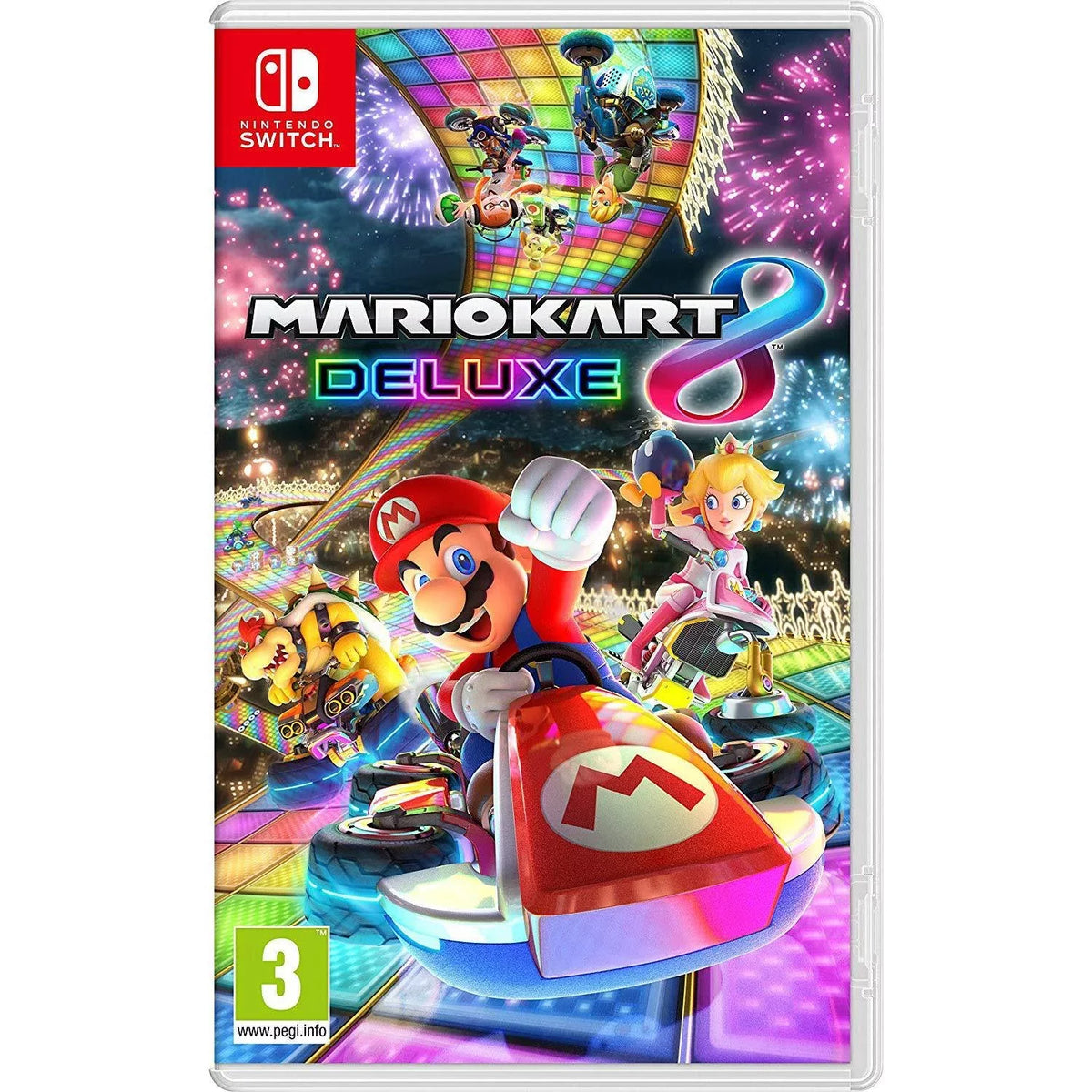 Nintendo Switch Bundle: Mario Kart 8 Deluxe /The Legend of Zelda: Breath of the Wild and Nintendo Switch 32GB Console with Neon Red and Blue Joy-Con, 3 Months Nintendo Switch Online Membership