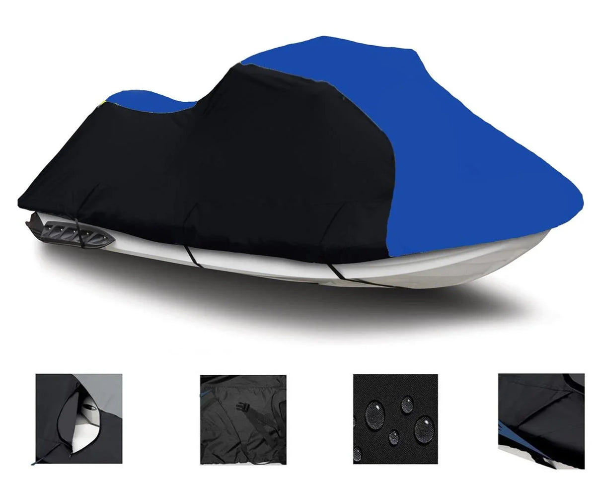 charcoal / BLUE HEAVY-DUTY, TOP OF THE LINE Cover Compatible for Kawasaki 1200 STX R JetSki Jet Ski PWC Cover 2002 2003 2004 2005