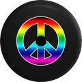 2018 2019 Wrangler JL Backup Camera Rainbow Colorful Peace Sign Gay Spare Tire Cover for Jeep RV 32 1 inch