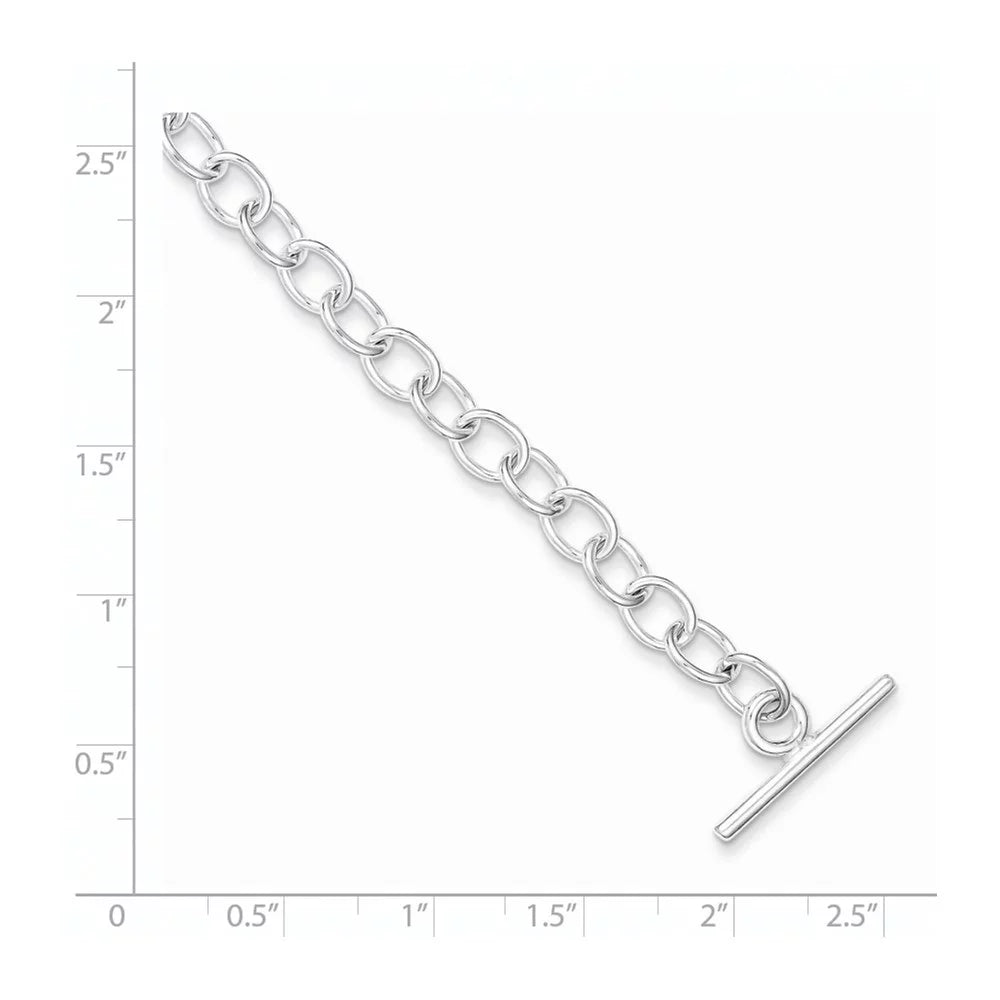 Auriga 925 Sterling Silver Fancy Link Toggle Bracelet 7.5 25mm for Women
