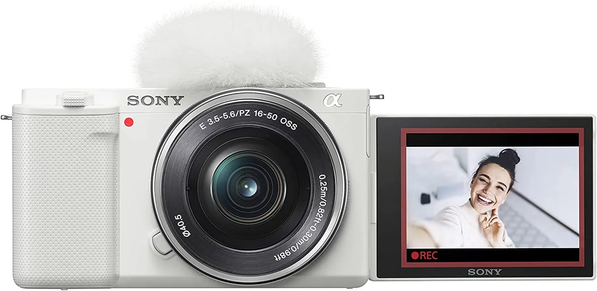 ILCZVE10LW Alpha ZV-E10 - APS-C Interchangeable Lens Mirrorless Vlog Camera Kit - White