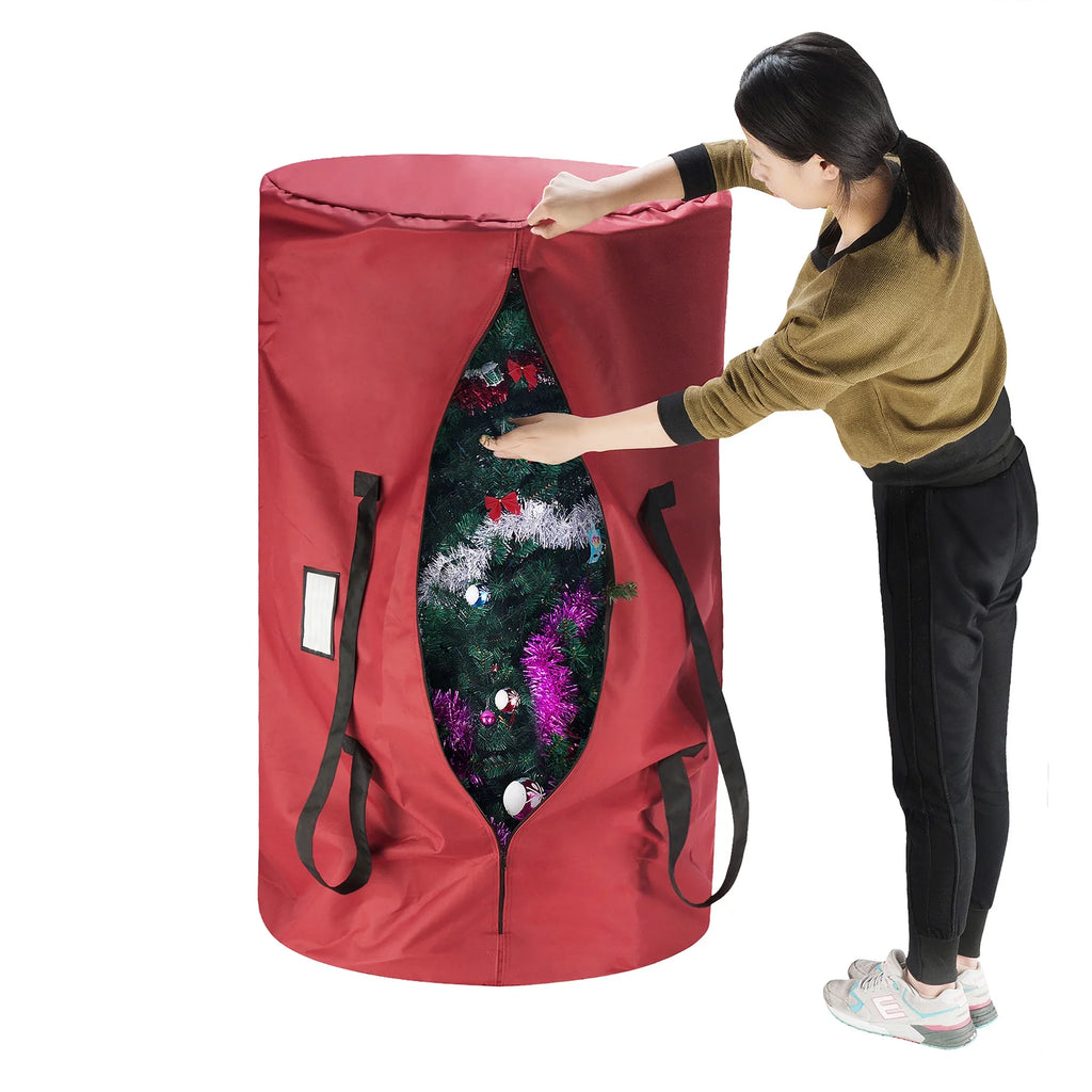 Tree - Red. Tiny Tim Totes 83-DT5563 5700 Canvas Christmas Tree Storage Bag - Extra Large - 12 ft