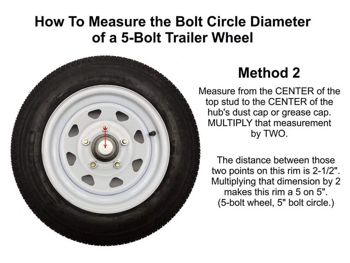 Pair of 5-Bolt On 4-1/2 inch Trailer Hub Assemblies - Includes (2) 1-1/16 1 inch Straight Spindles &amp; Bearings