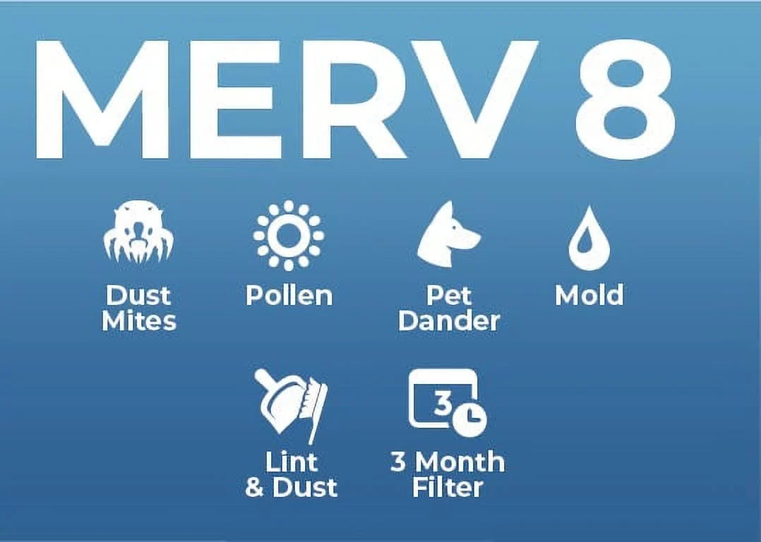 4 Pack. 20x20x4 MERV 8 Pleated AC Furnace Air Filters