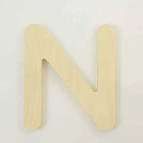 Package of 1, 18 inch X 1" Baltic Birch "N" Wood Letters In The Gotham Rounded Font | Thick | Upper Case For Art & Craft Project, Made in USA