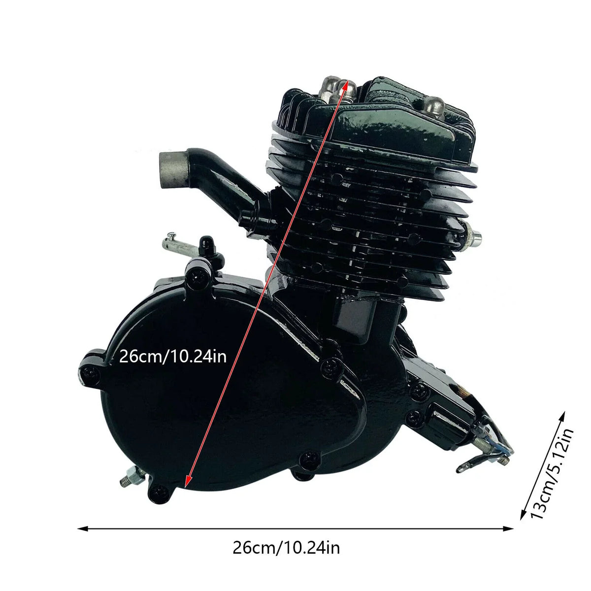 Miumaeov 80cc 2-Stroke Full Assembled Motorized Bike Bicycle Motor Petrol Gas Engine Single Cylinder Air-Cooled dark