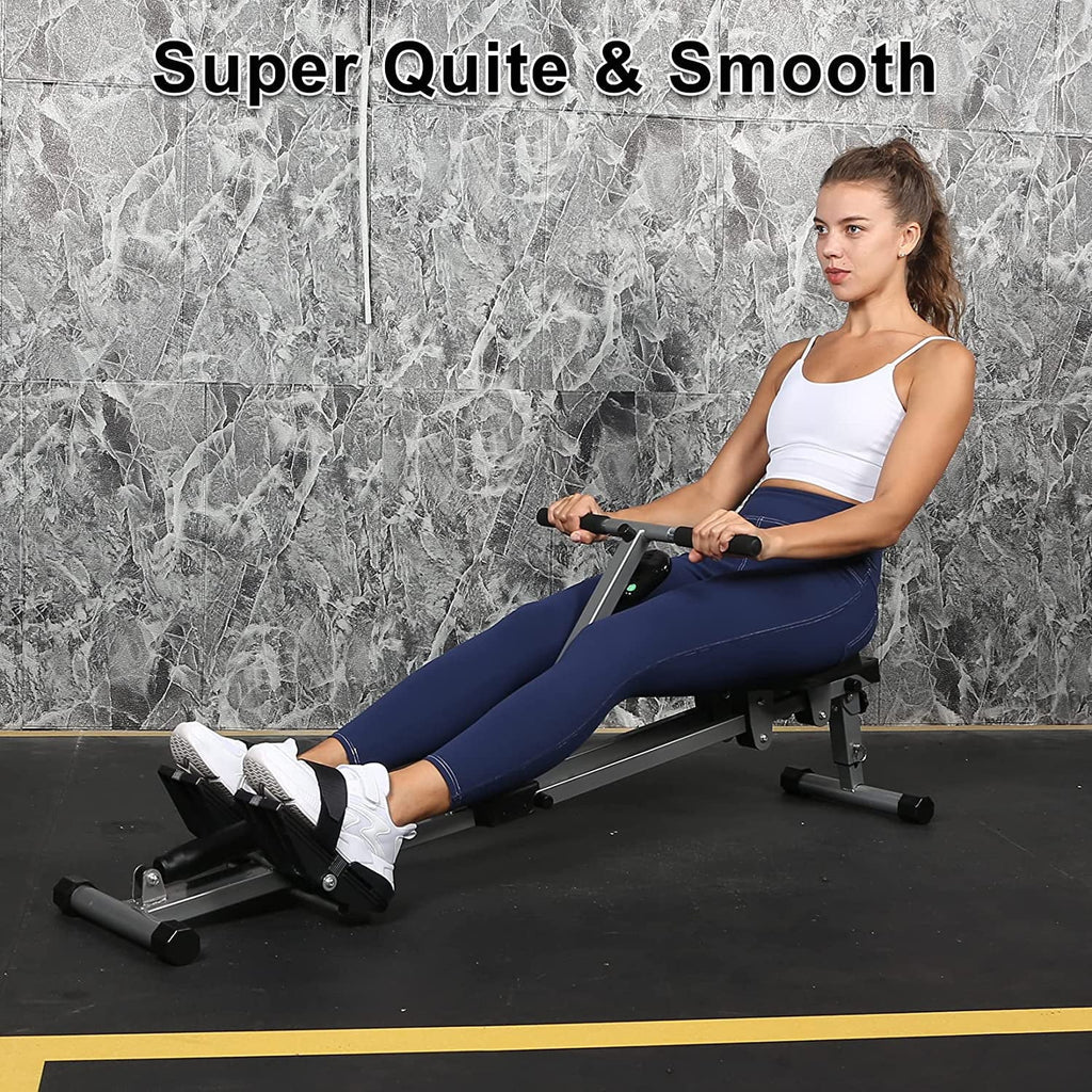 YSSOA Fitness Rowing Machine Rower Ergometer, Digital Monitor and 260 lbs of Maximum Load, dark