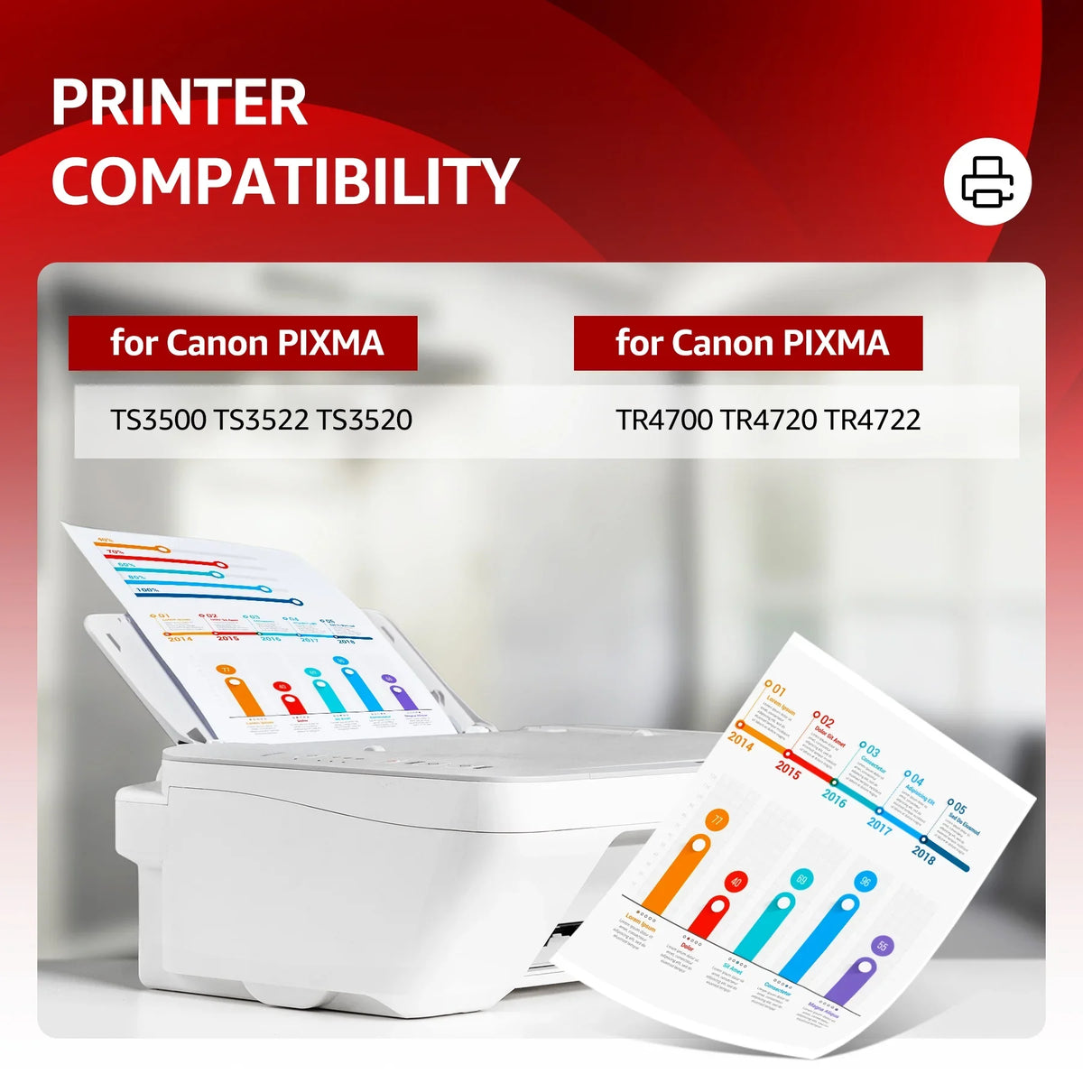 275XL Ink Cartridges Replacement for  Ink 275 and 276 for PIXMA TS3520 TS3522 TS3500 TR4720 TR4700 Printers(charcoal and Color, 2 Pack)