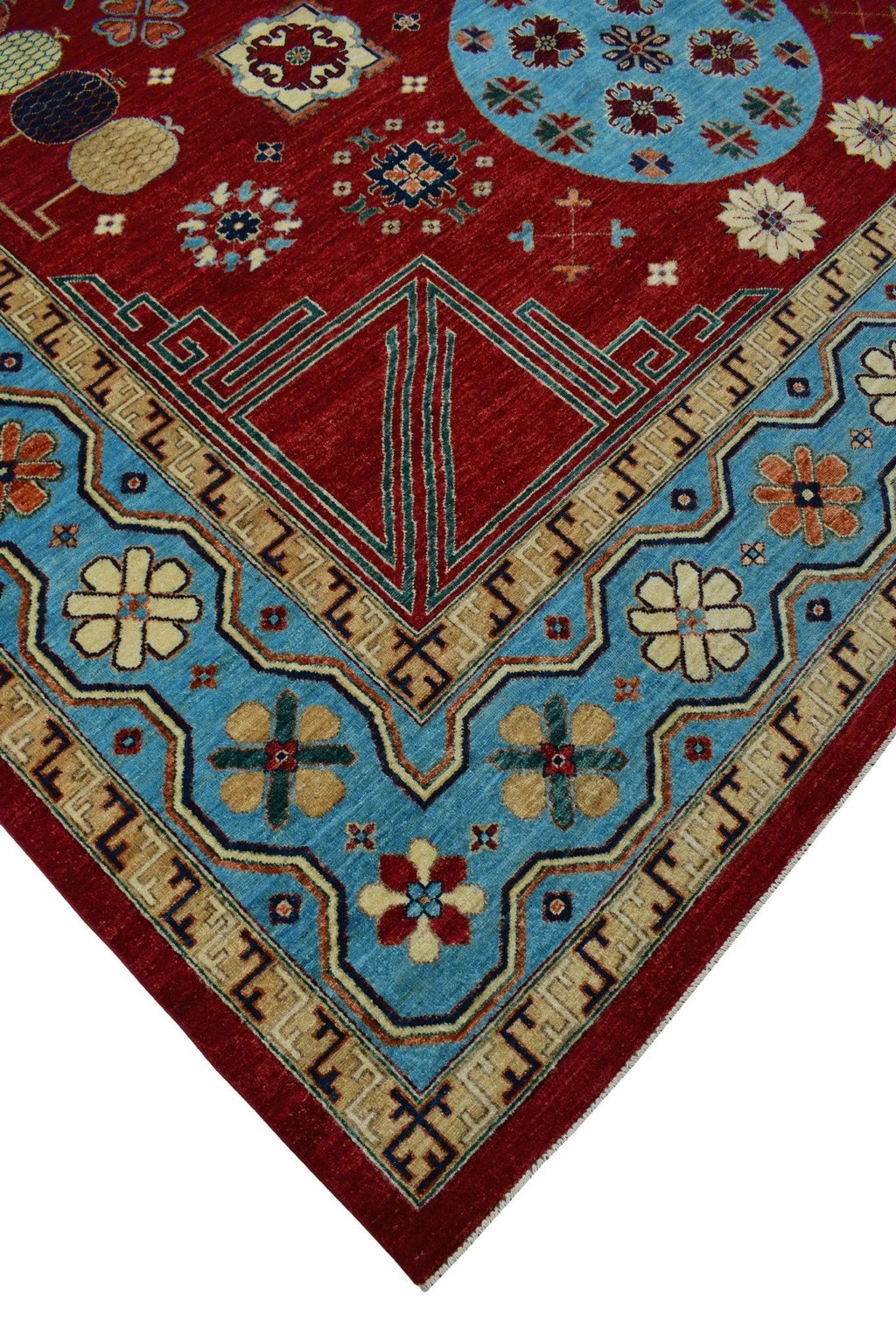 Blue Rug, 9'11" x 13'8". Aria Roselyn Red/Lt