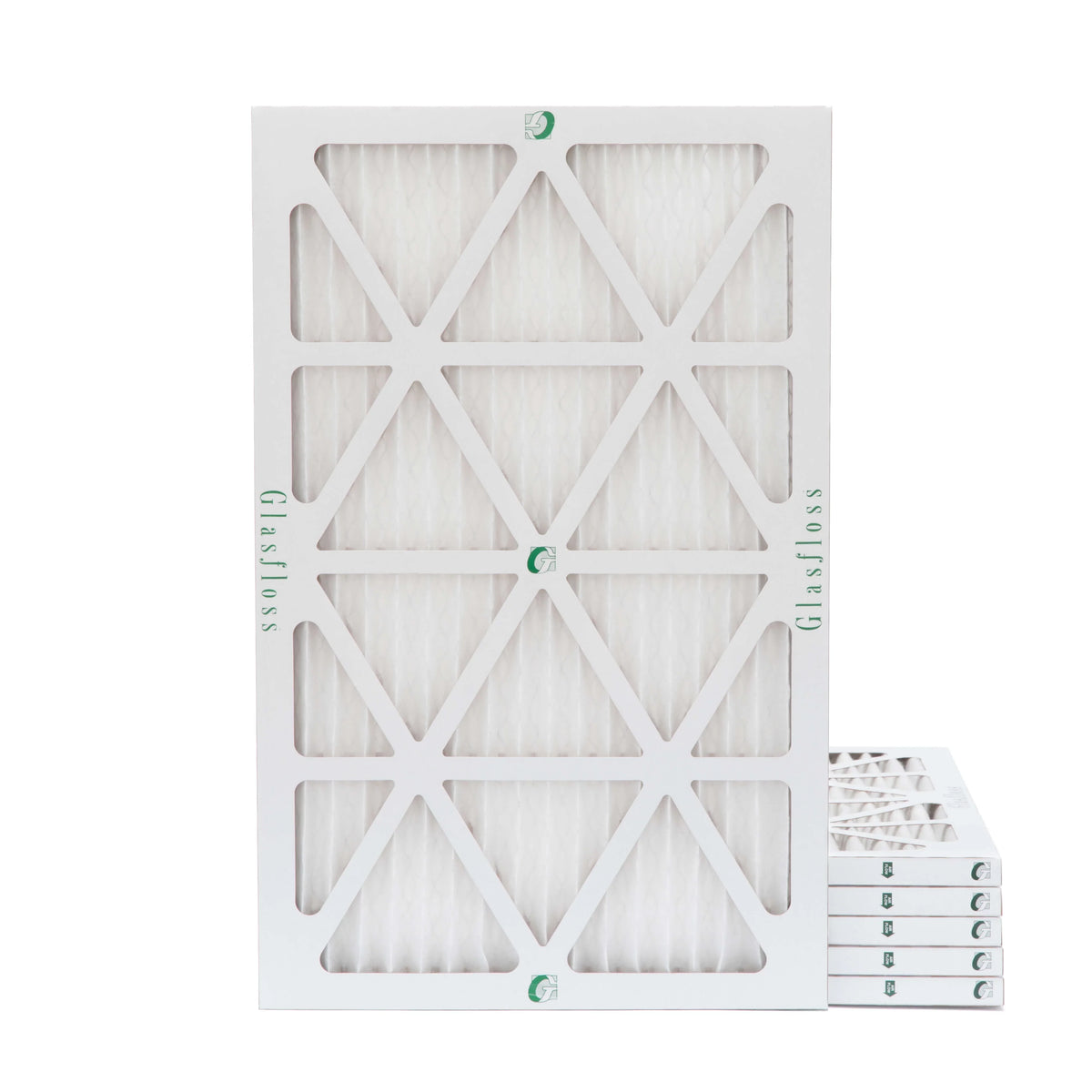Actual Size: 11-1/2 x 24-1/2 x 7/9. 6 Pack of 12x25x1 MERV 10 Pleated Air Filters by Glasfloss