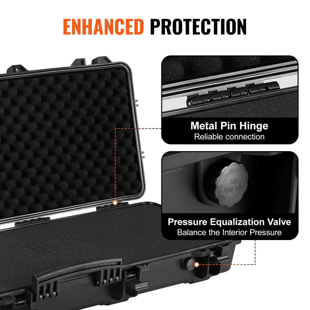 SKYSHALO Rifle Case, Rifle Hard Case with 3 Layers Fully-protective Foams, 42 1 inch lockable Hard Gun Case with Wheels, IP67 Waterproof & Crushproof, for Two Rifles or Shotguns, Airsoft Gun