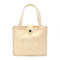 Pre-Owned CHANEL Chanel here mark handbag tote bag nylon light pink beige (Good)