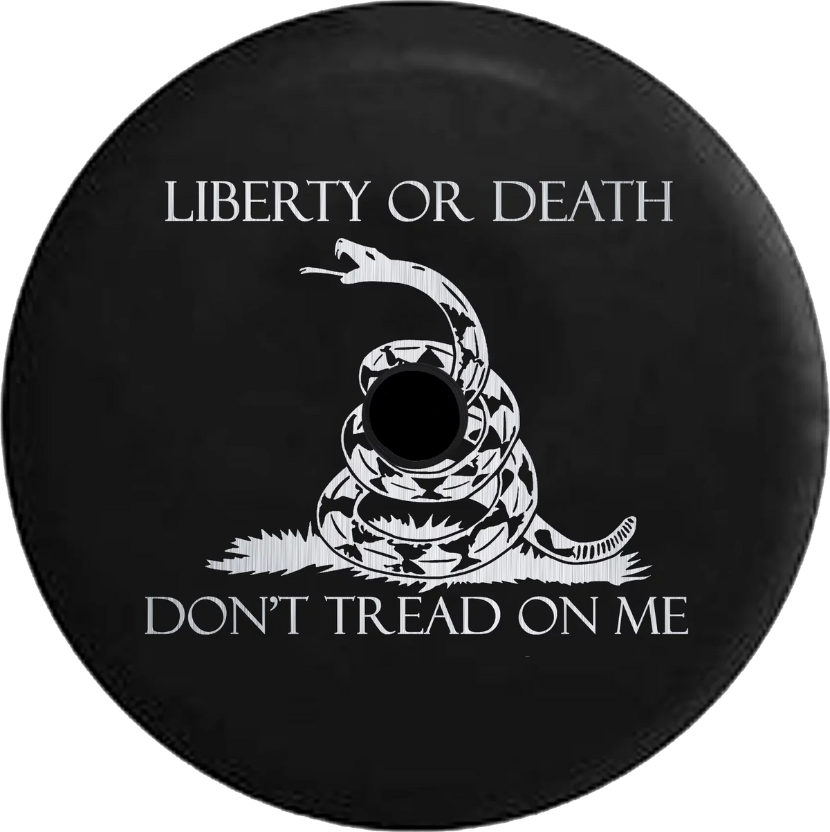 2018 2019 Wrangler JL Backup Camera Liberty or Death Don't Tread on Me Snake Brushed Steel Spare Tire Cover for Jeep RV 32 1 inch