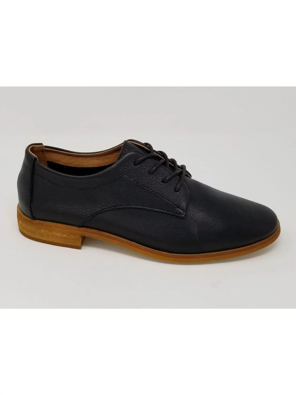N.Y.L.A PREMIUM Womens dark Comfort Westwood Round Toe Stacked Heel Lace-Up Leather Oxford Shoes 6
