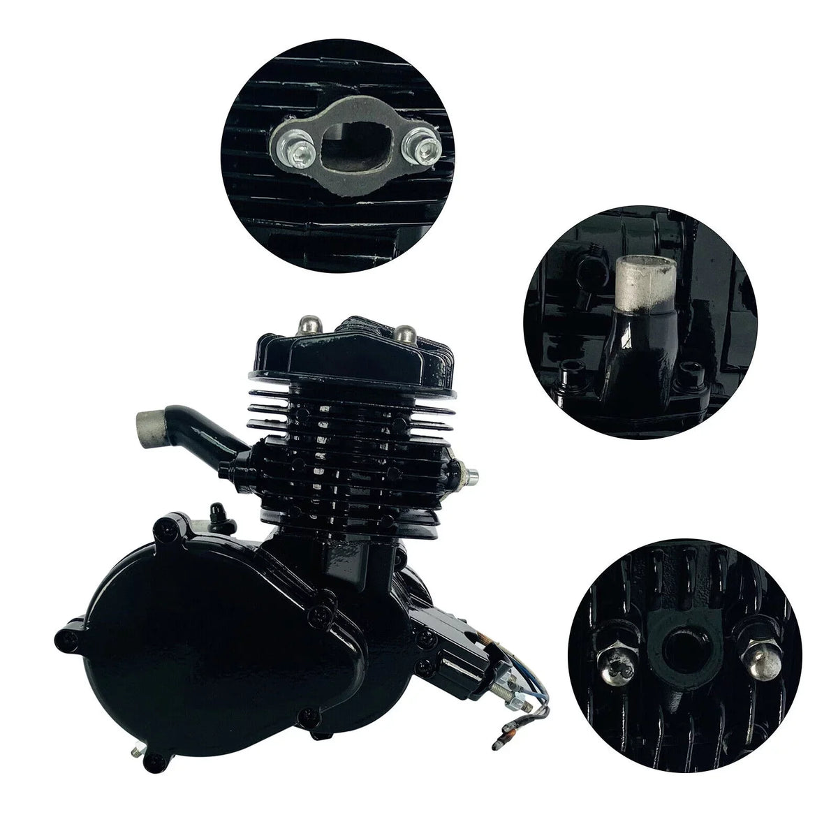 Miumaeov 80cc 2-Stroke Full Assembled Motorized Bike Bicycle Motor Petrol Gas Engine Single Cylinder Air-Cooled dark