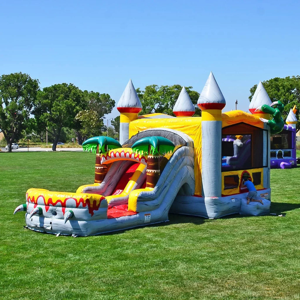JumpOrange Commercial Grade Bounce House Water Slide for Kids and Adults (with Pool and Blower), T-Rex