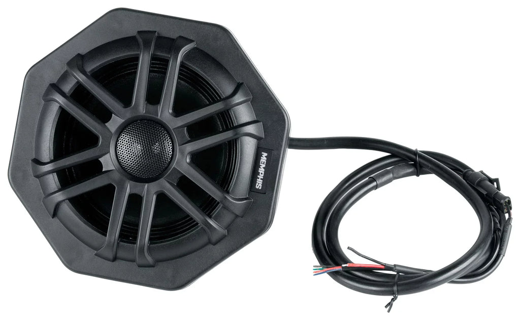 (2) Memphis Audio GEN65FE Pods+LED Tower Speakers+Amp For 2016+ Polaris General