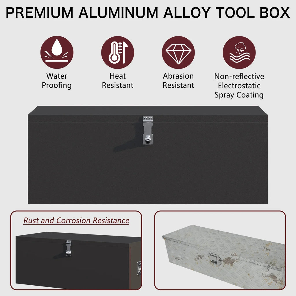Walnest 31" Heavy Duty Steel Truck Tool Box with Side Handle, Lock and Keys - dark