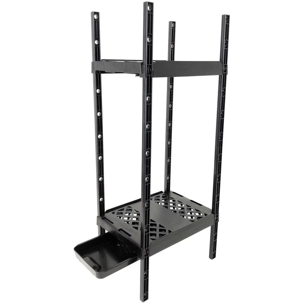 LockerMate Double Locker Shelf, Adjustable Width and Height to Fit Most School Lockers, ebony