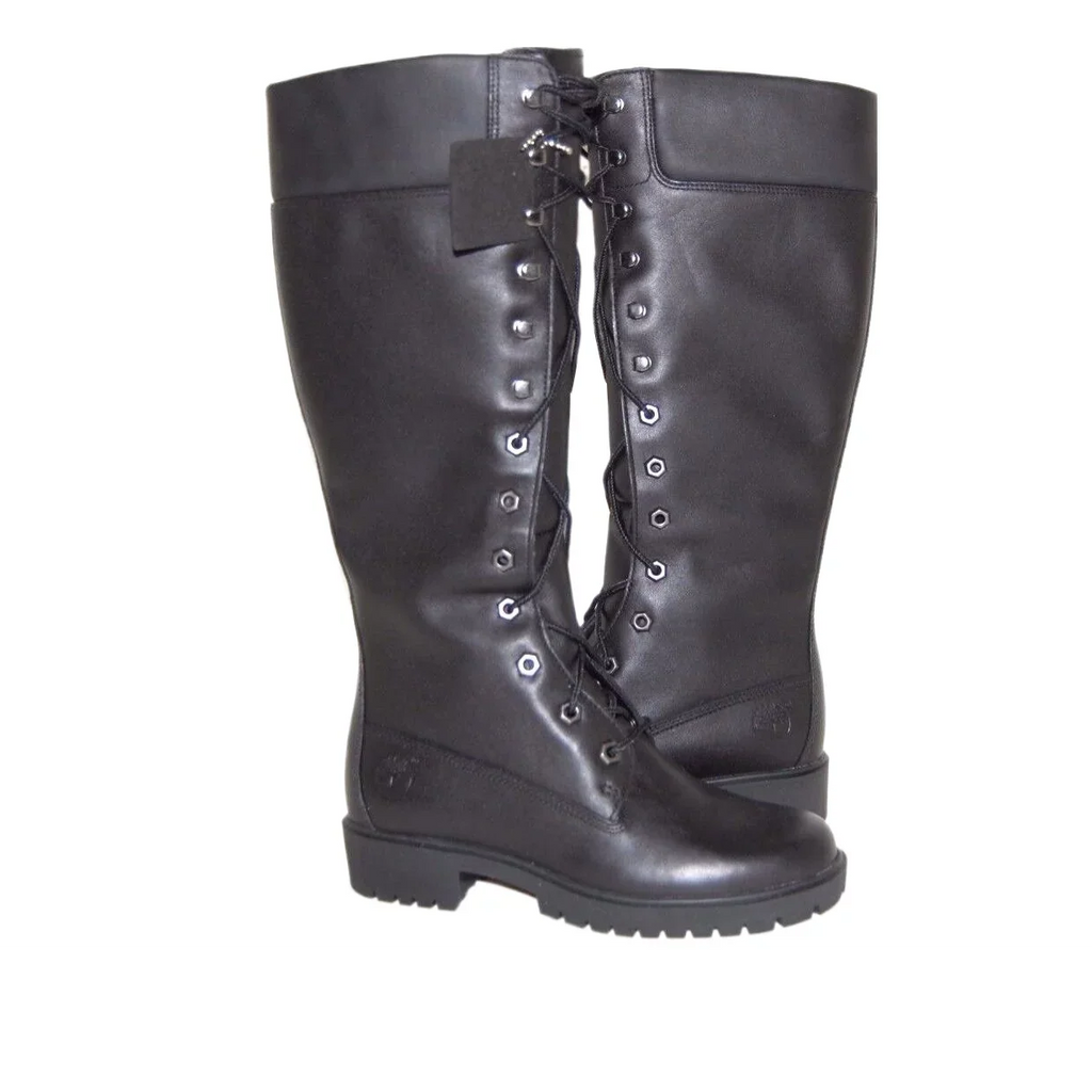 Timberland Women Premium 14 25mm ebony Medium Leather Boot 28398  Size 5 US
