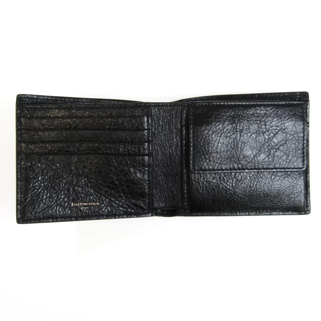 Pre-Owned Balenciaga 504934 Unisex Leather Wallet (bi-fold) charcoal (Good)