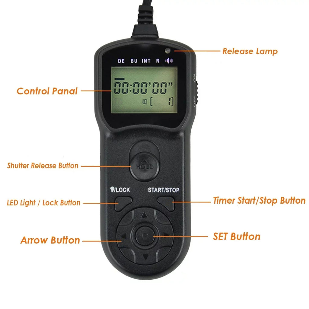 JJC TM-C Intervalometer Timer Remote Shutter Cord for Pentax K1 K-1 Mark II K3 K3II K50 K5 K5II K5IIs K7 K20D K30 K100D K100D Super K110D K200D K500 MZ-6 MZ-L ZX-L 645D 645Z