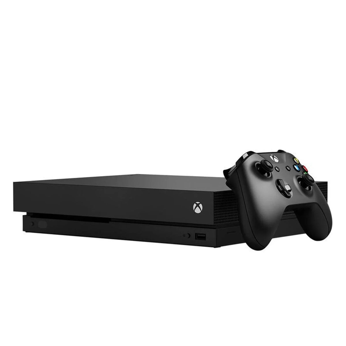 Pre-Owned  Xbox One X 1TB with 2 Controller, 4K Ultra HD ebony with BOLT AXTION Cleaning Kit Headset Bundle (Refurbished: Like New)