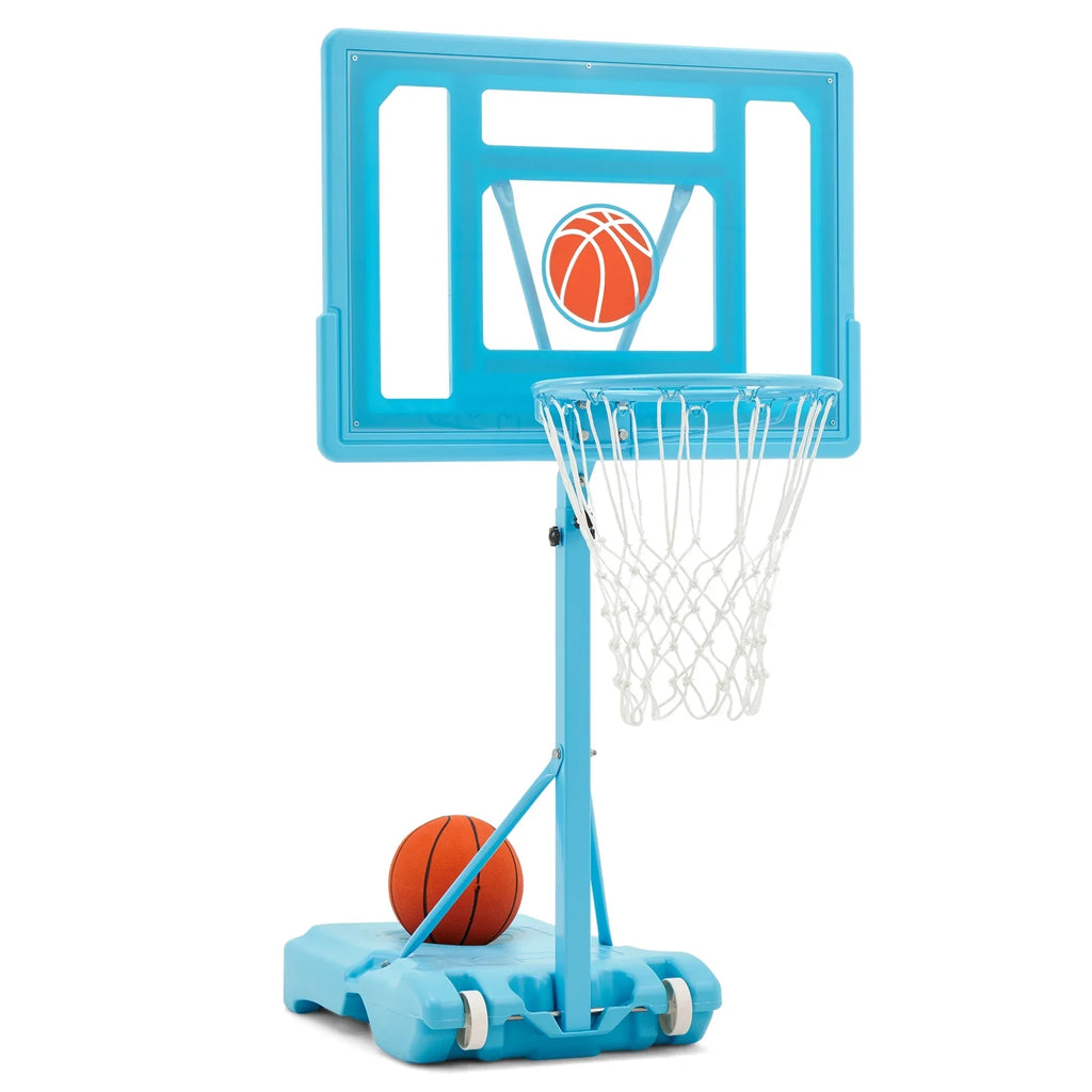Danrelax 44" Pool Basketball Hoop with 32"x23" polyvinyl chloride Backboard, Size 5 Ball, Blue