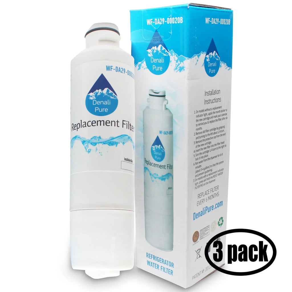 3-Pack Replacement for  RS265TDRS/XAA 02 Refrigerator Water Filter - Compatible with  DA29-00020B, DA29-00020A, HAF-CIN Fridge Water Filter Cartridge