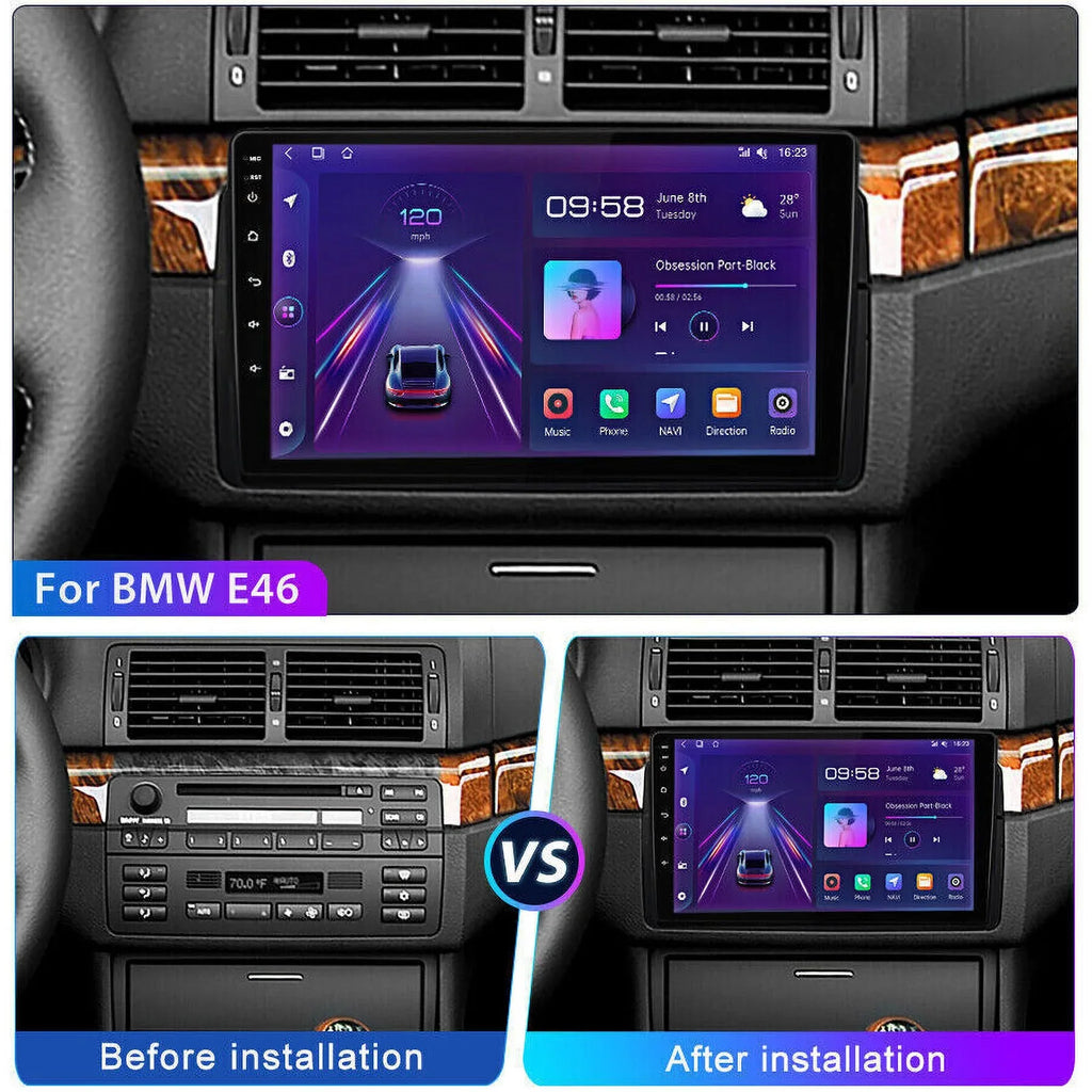 Android 12 Car Radio Stereo for  E46 M3 9 inch Touch Screen 2+32GB USB RDS  Carplay Android Auto HD WIFI GPS FM Bluetooth