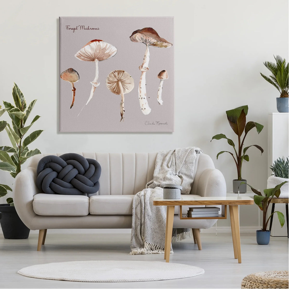 Stupell Industries Foraged Mushrooms Study Botanical & Floral Painting Gallery Wrapped Canvas Art Print Wall Art, 36 x 36