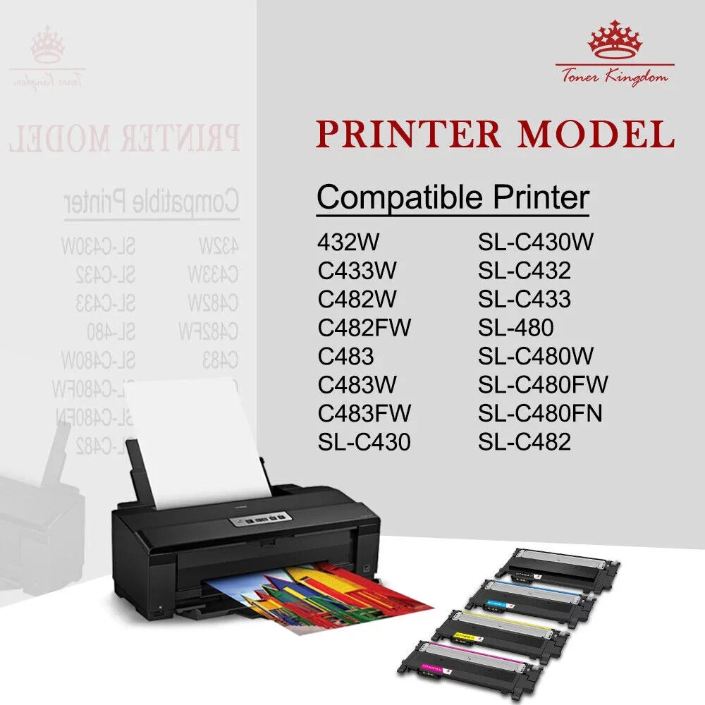 CLT-K404S for  CLT-K404S CLT-C404S CLT-M404S CLT-Y404S CLT 404S to use with C480FW C430W SL-C430W SL-C480FW SL-C480FN Printer Tray (4 Pack)