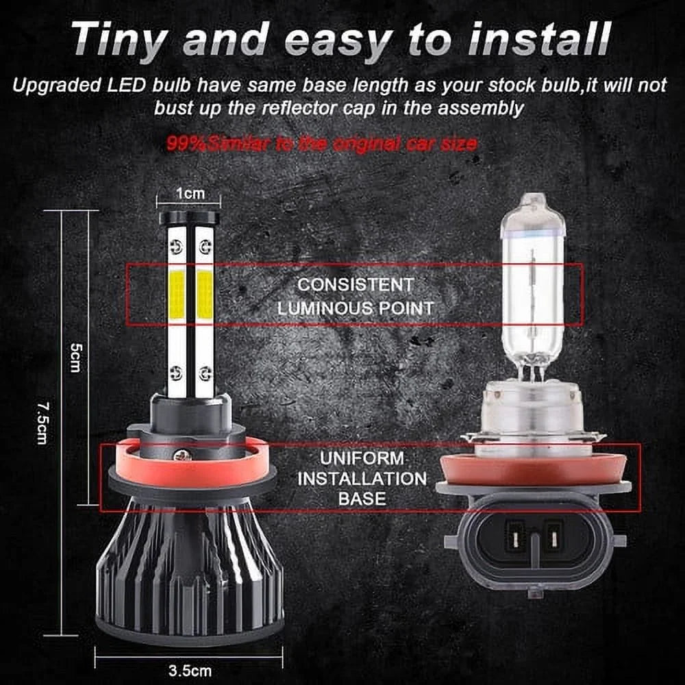 BMZONCC For  F-150 2015 2016 2018 2019 2020 Front LED Headlight High/Low Beam+Fog Light Bulbs 6000k