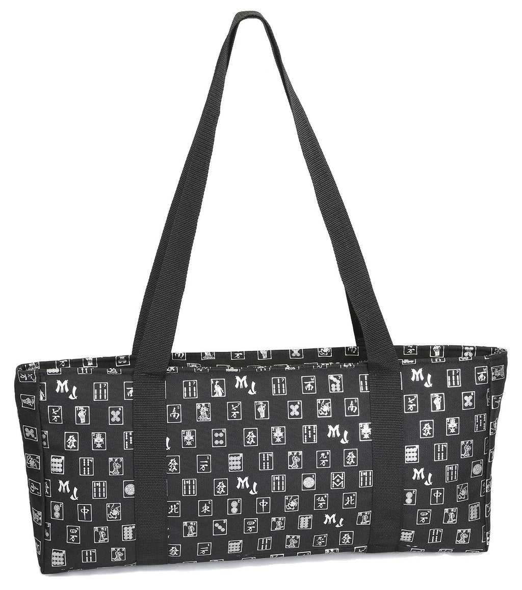 Mah Jongg Direct charcoal & Silver MJ Designer Logo Soft Replacement Case, includes two matching wraps and a bonus bag, (Replacement Soft Case Only - tiles, trays, racks and pushers not included)