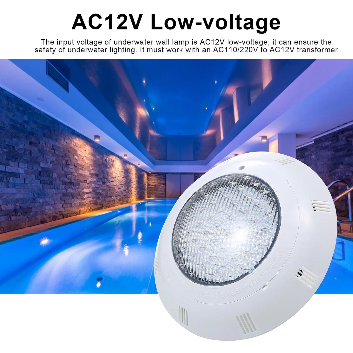 AC12V 45W LED RGB Swimming Pool Lights 7 Color Changing Underwater Lamp IP68 Waterproof Pool Light with Remote Control