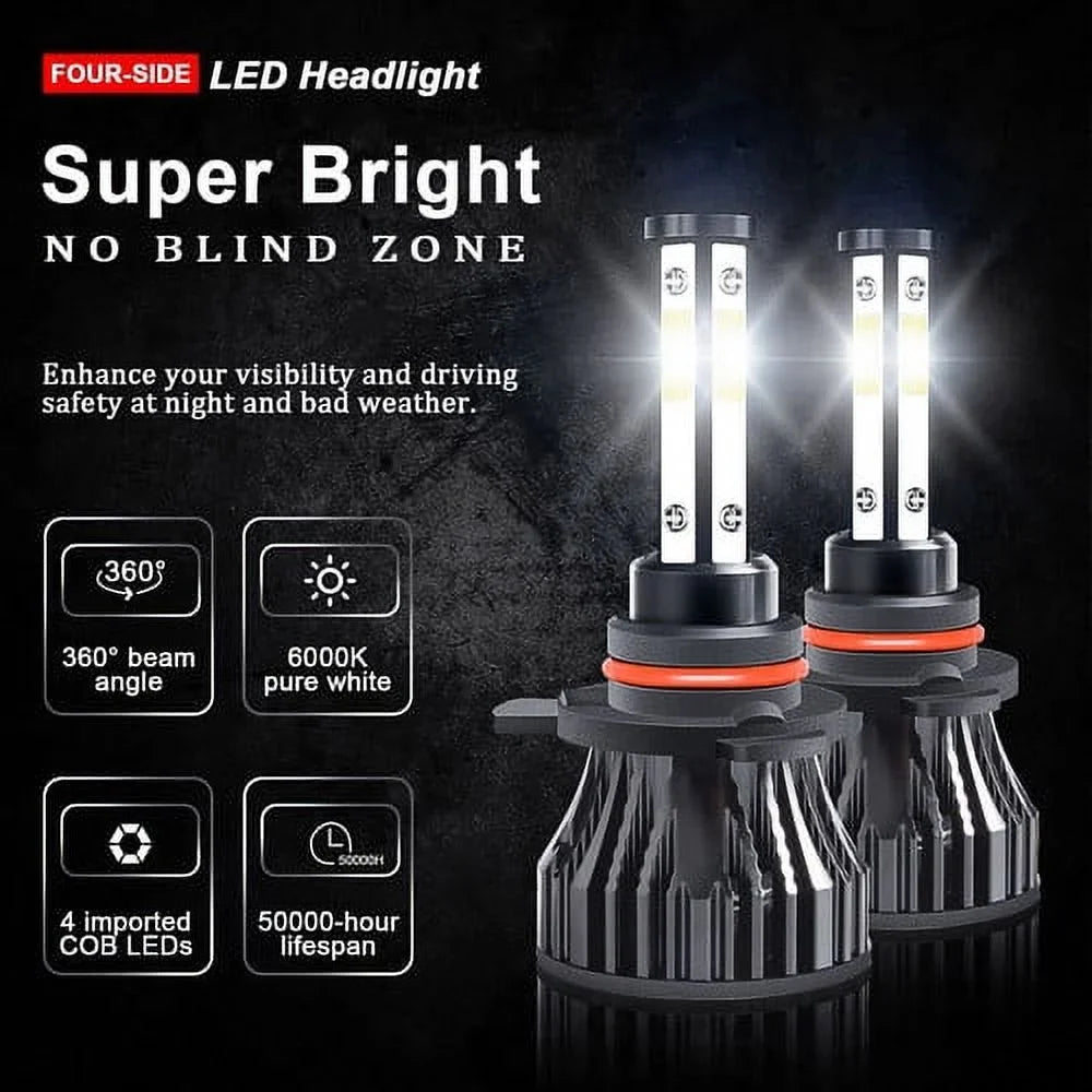 BMZONCC For  F-150 2015 2016 2018 2019 2020 Front LED Headlight High/Low Beam+Fog Light Bulbs 6000k