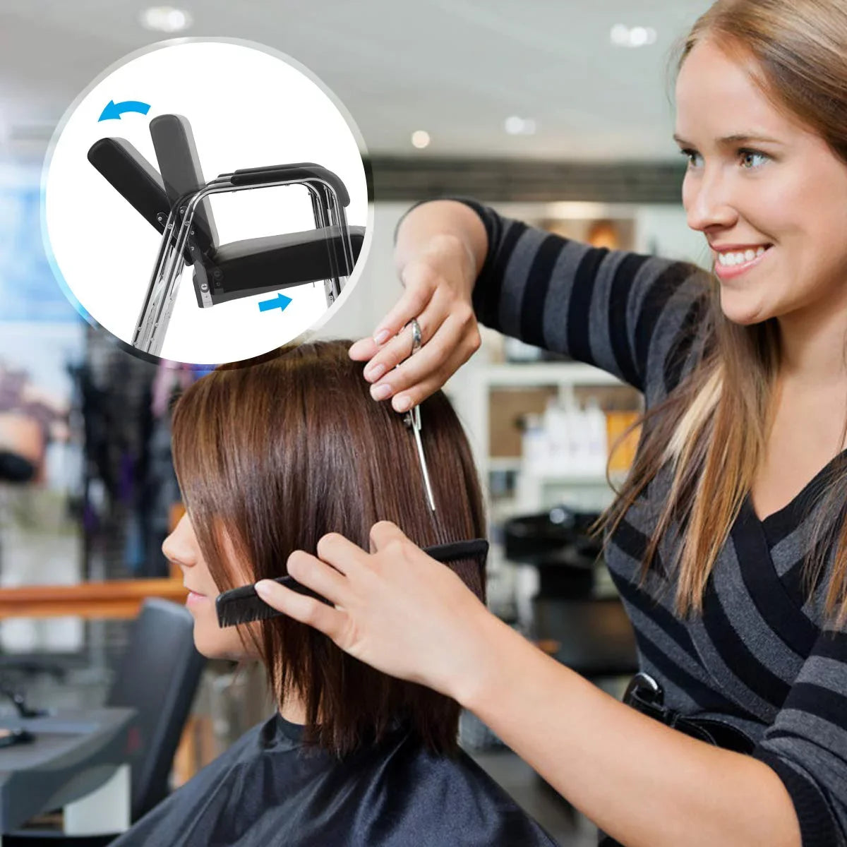 Salon Chair for Hair Stylist Barber Chair Hair Stylist Chair Heavy Duty Modern Fashion Auto Reclining Shampoo Chair Spa Beauty Equipment for Women Men, charcoal
