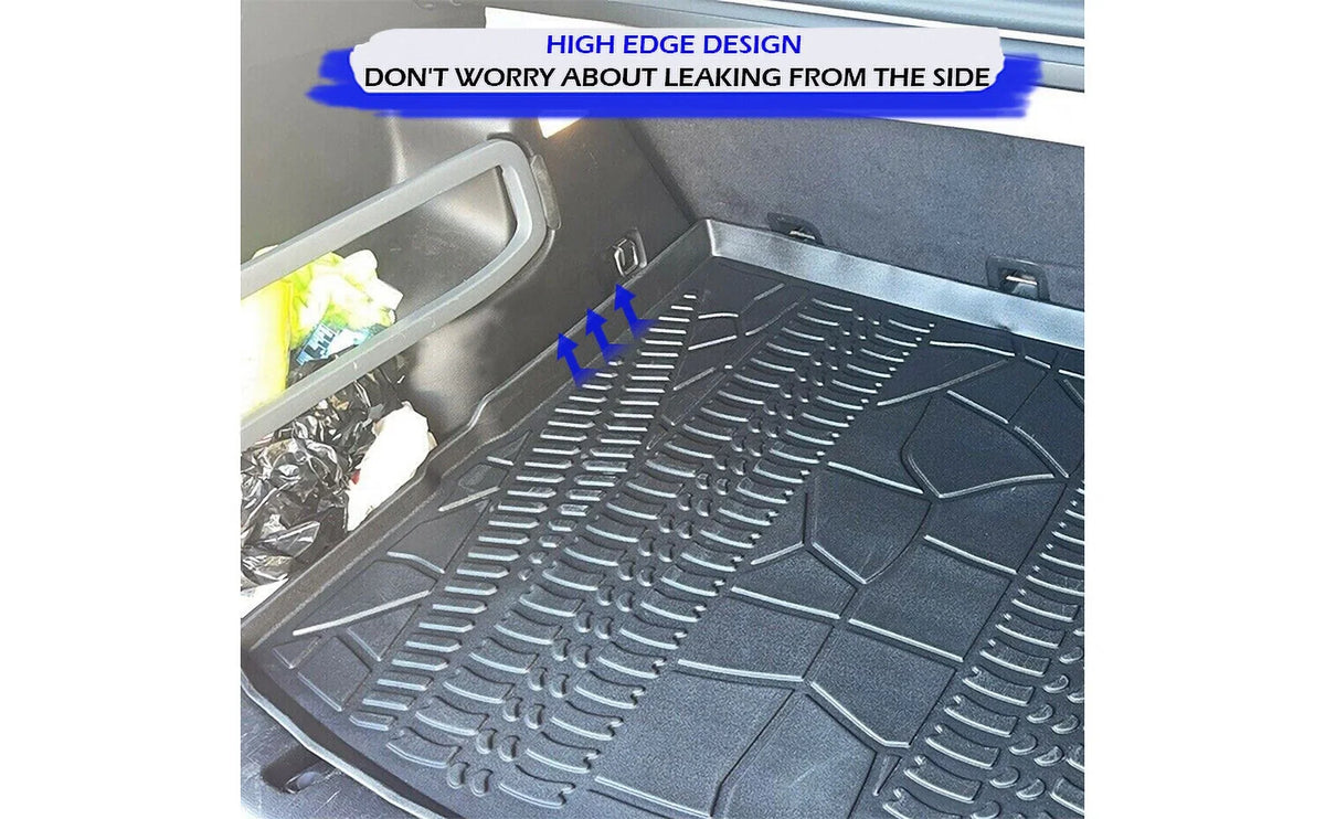 EACCESSORIES EA Cargo Liner – Trunk Mat for Jeep Cherokee 2014-2023 – Weather-Resistant Trunk Mats for Cars with Raised Lip – Non-Slip Car Trunk Mat Rubber – Easy to Install – Laser Pre-Cut Design
