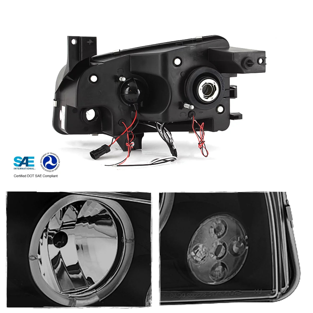 AKKON - [LED Tail + Headlights]Fits 2006-2008 Dodge Charger Dual Halo Headlights + Tail Lights in ebony Smoke Housing